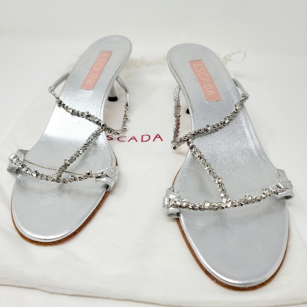 Escada Silver Sandals size 40